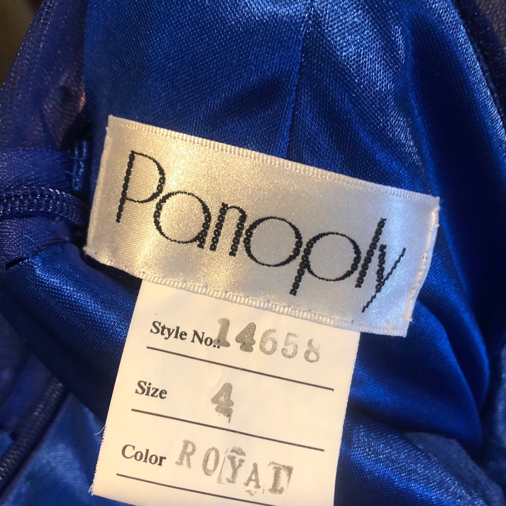 Formal full length prom gown. Blue w/iridescent - Picture 7 of 7